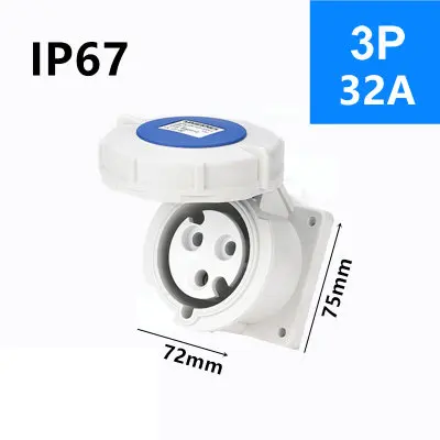 32A IP67 водонепроницаемая электрическая промышленная розетка 3P 4P 5P мужской/женский Промышленный разъем - Цвет: Многоцветный