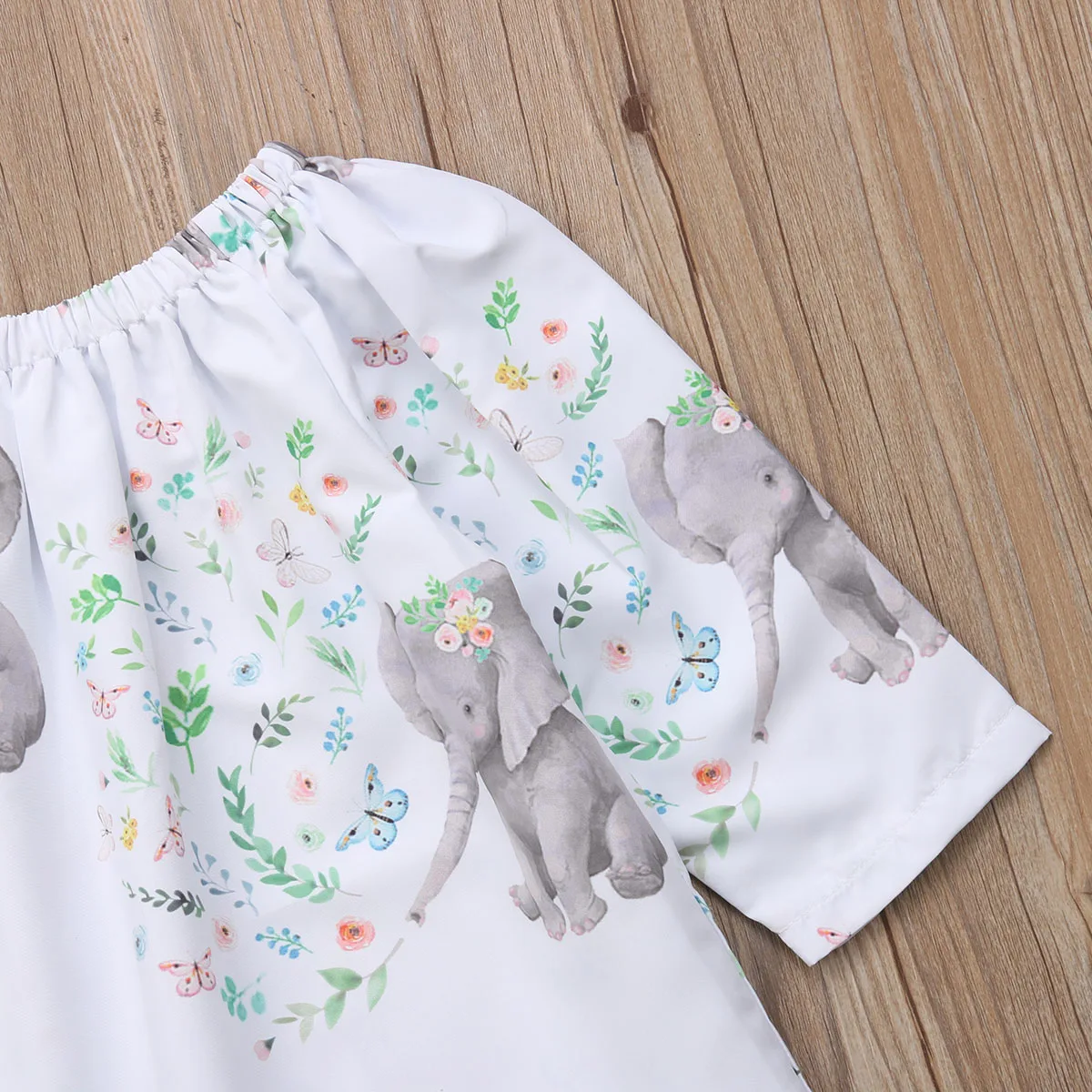 Girl Long Sleeve Elephant Flower Cute Princess Dress Casual Loose Toddler Kids Baby Girls Cotton Clothes 6M-4T | Детская одежда и