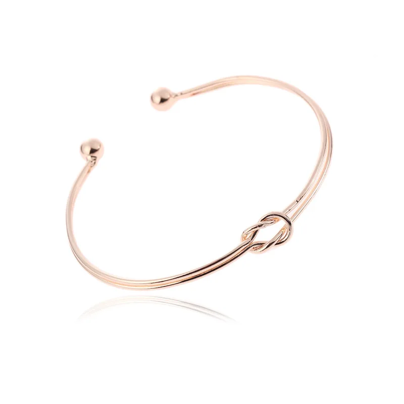 Rose Gold Color Горячая Распродажа модный регулируемый браслет Bilezik любовь манжета разъемные браслеты подарок для женщин модные золотые серебряные ювелирные изделия Bracel - Metal Color: Rose Gold Color