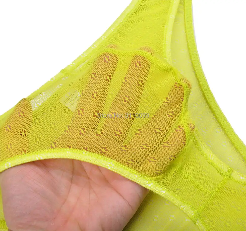 4 шт./лот сексуальное бикини мужские трусы шорты Прозрачное нижнее белье с