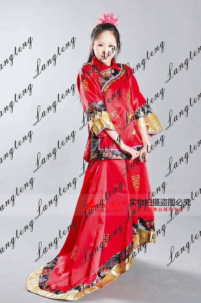 New Chinese Ancient Clothing Show Pratensis Suit Costume Wedding Dress Bride Chinese Style Wedding Dress Marriage