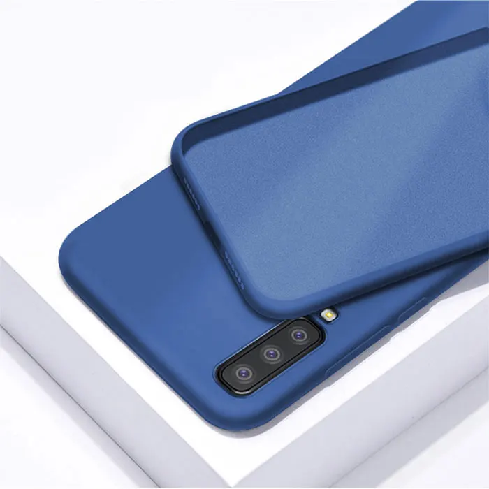 Синий Чехол для samsung Galaxy A70 A50 A40 A20 чехол Жидкий чехол внутри Флокированный Бампер Мягкий ТПУ чехол для телефона для samsung A60 A30 A10 - Цвет: Синий