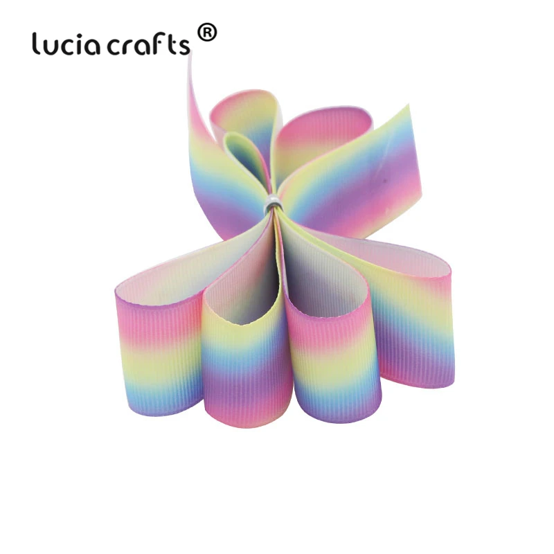 Lucia crafts 5yards 10/15/25/40mm Gradient color Grosgrain Ribbons Bow Handcraft DIY Sewing Garment Wrapping Material S0302 |