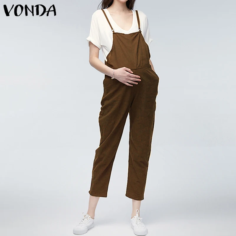 VONDA, Одежда для беременных,, Комбинезоны на лямках для беременных, женские комбинезоны, повседневные штаны для беременных, брюки без рукавов, Комбинезоны