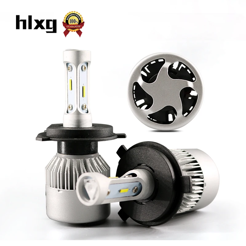 HLXG S2 CSP чипы 64 Вт 16000LM/комплект H4 светодиодные лампы Автомобильные фары ближнего и