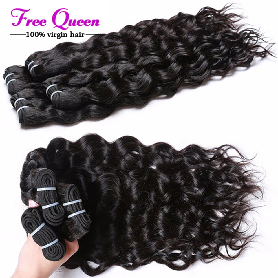 9а Класса Бразильские Волна Воды 4 Связки Влажную и Волнистое бразильские Волосы