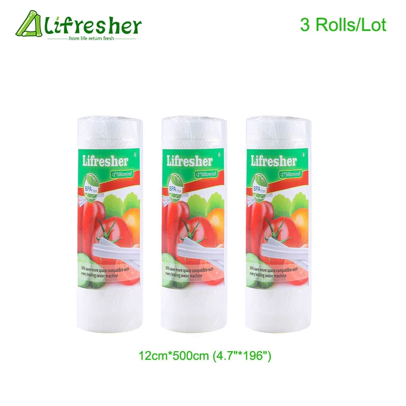 Lifresher вакуумные пакеты для еды вакуумный упаковщик упаковочная сумка 3 рулона/лот