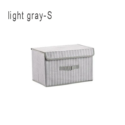 light gray-S Новая коробка для хранения простая Нетканая Складная Кухня многоцелевая Одежда Игрушка книга мусора Органайзер Домашний шкаф коробка для хранения - Цвет: light gray-S