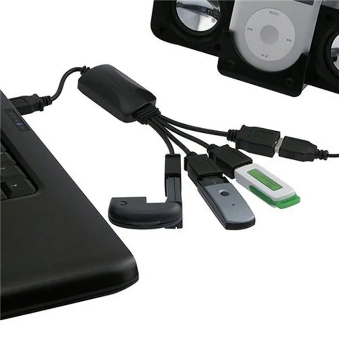 Высокоскоростной 4 USB-порт в 1 usb-хаб 2 0 черный порт USB от до для настольного