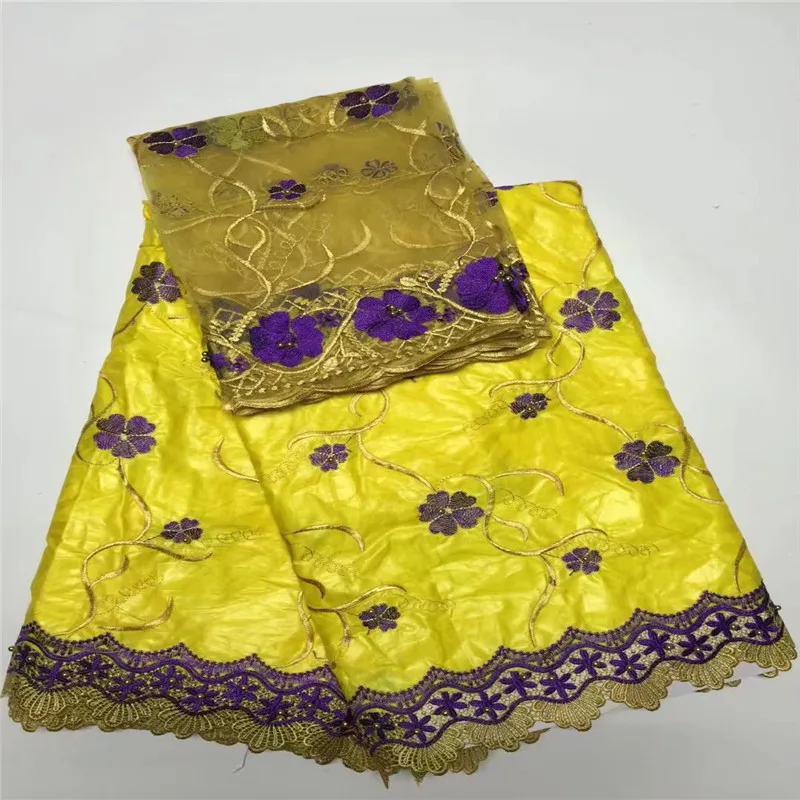 TL! африканский кружевной ткани африканских Базен ткань 5 двор в белый Высокое