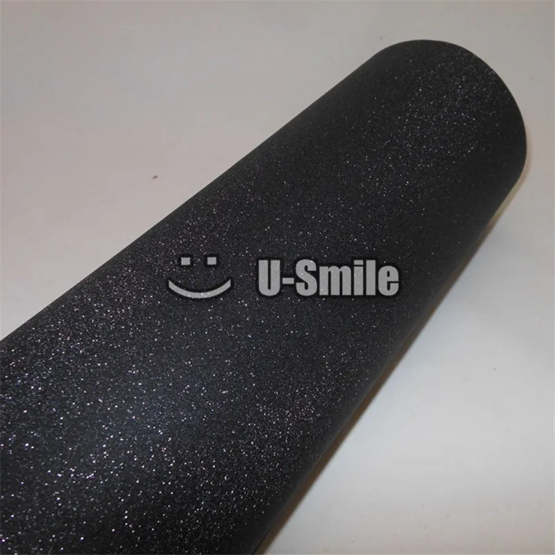 Высококачественная Черная блестящая песчаная Бриллиантовая виниловая пленка в