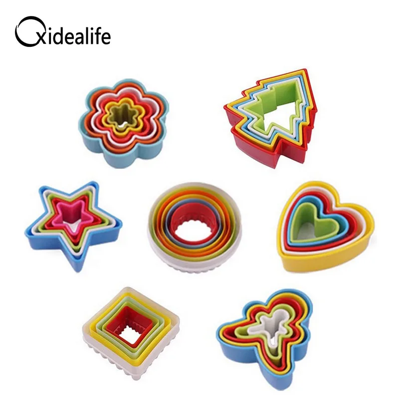 5 шт./компл. Еда Класс ABS звезды дерева круглый сердце цветок Фондант Торт Печенье