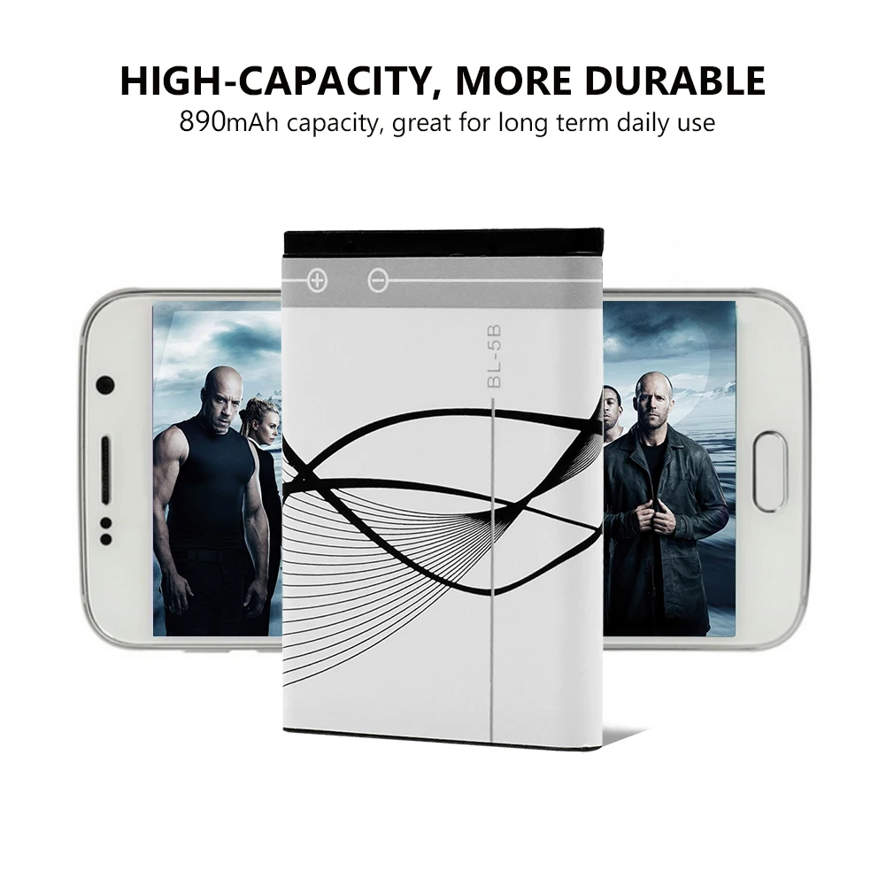 Смартфон BL 5B литий ионный аккумулятор телефона 3 7 v 890mah для Nokia 6021 6230 6080 6120 7260 7360 N80