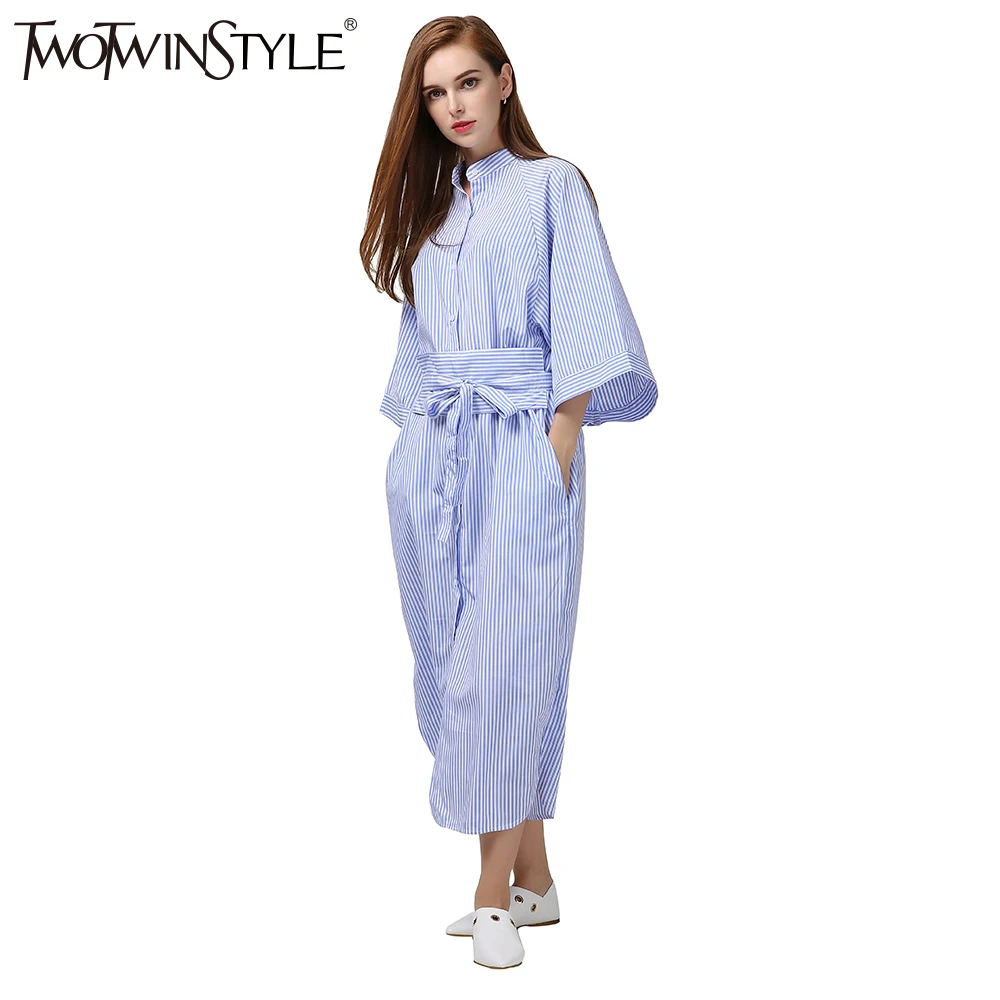 [TWOTWINSTYLE] 2019 летний пояс для кимоно на шнуровке длинная туника платье женская