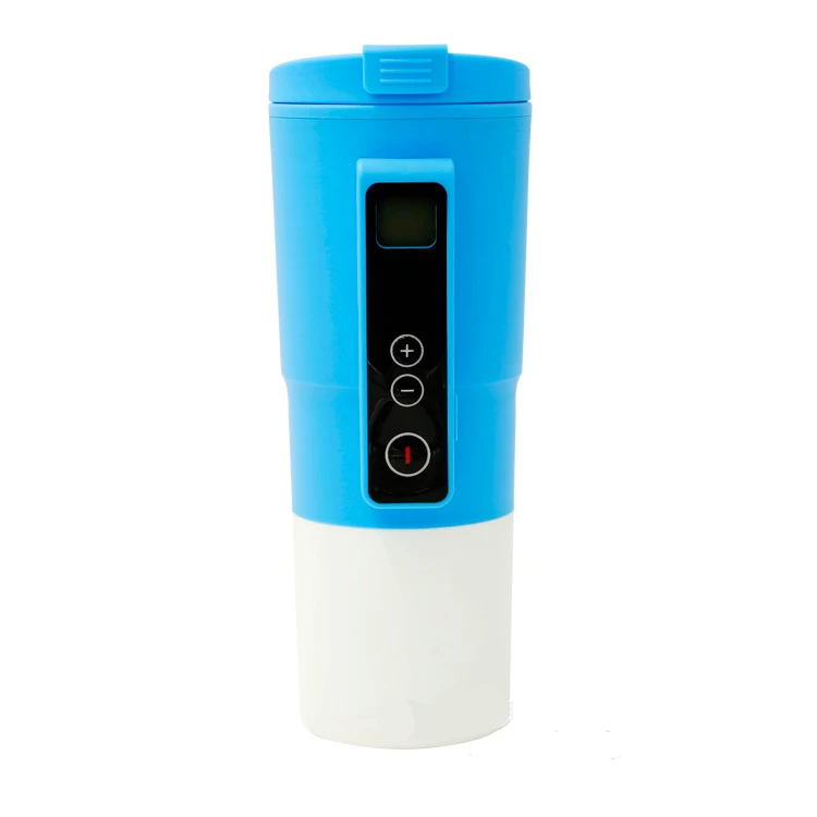 Blue Роскошный термос для автомобиля с чашкой быстрого нагрева, 10 минут, с USB, 12 В, зарядное устройство, электрическая Автомобильная бутылка для кипятка, водонагреватель - Название цвета: Blue