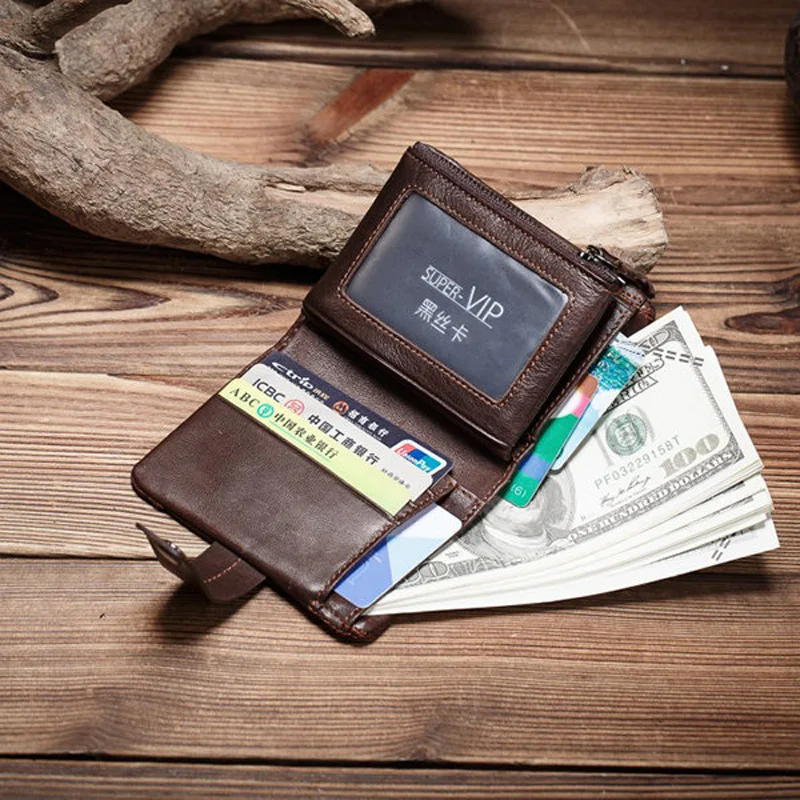 BULLCAPTAIN RFID кожаный мужской кошелек модный карман для монет брендовый