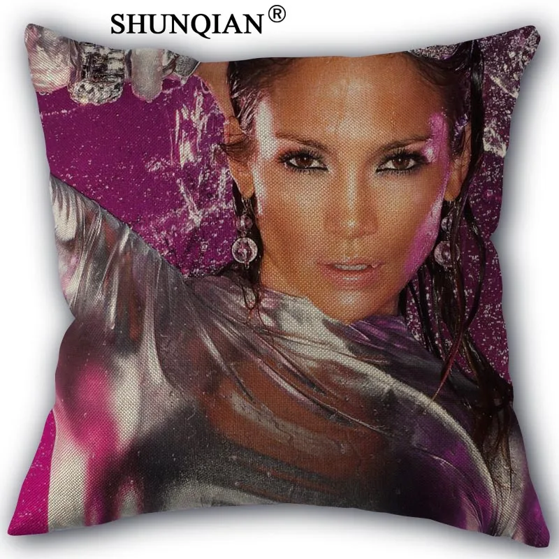 Pillowcase Дженнифер Лопес Подушки Детские случае пользовательские хлопок лен Площадь декоративные Наволочки чехол на молнии 45x45 см одна сторона - Цвет: Pillowcase