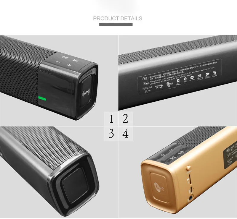 SltcrPasion Новый Бас ТВ Саундбар Caixa de Som Portatil Bluetooth динамик 20 Вт портативный NFC AUX TF