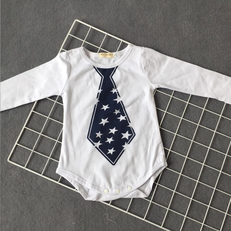 Lemonmiyu Baby Rompers Solid Tie Cotton O-Neck Tops Long Sleeve For Gentleman Children Covered Button Cartoon Pants 2018 |