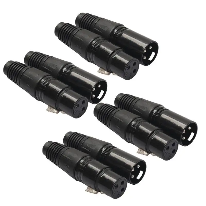 Разъемы XLR 3Pin для микрофона черные 8 шт. 4 штекера гнезда кабеля сделай