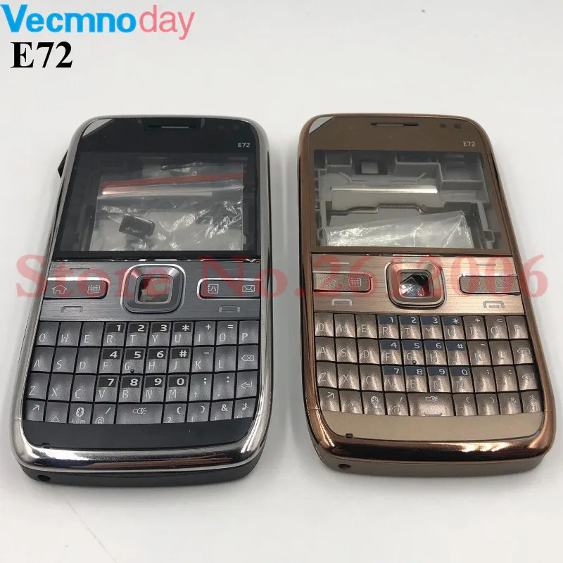 Полный Мобильный телефон корпус батарея Крышка для Nokia E72+ английская клавиатура с логотипом