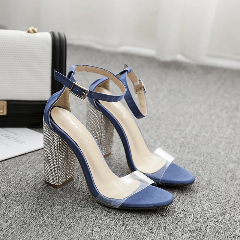 Женские летние босоножки на высоком каблуке 10 см с блестками женские туфли