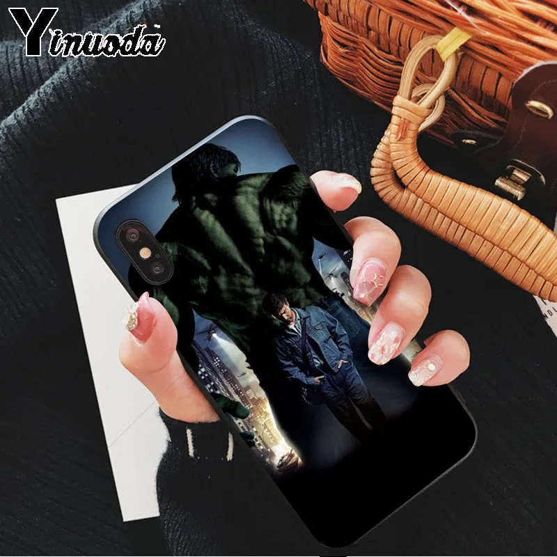 Yinuoda герои Marvel Hulk DIY печать рисунок чехол для телефона чехол для iPhone 5 5Sx 6 7 7plus 8 8Plus X XS MAX XR