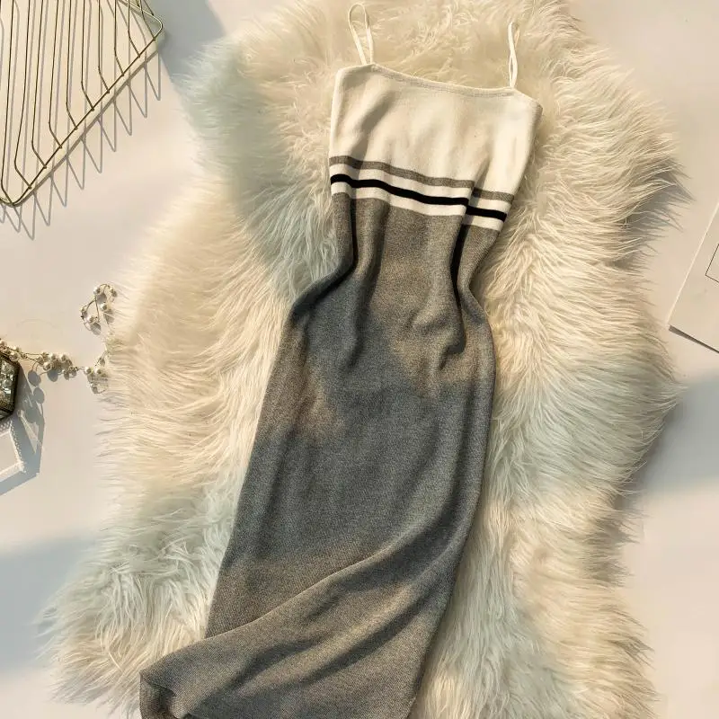 Женское Спортивное трикотажное платье ALPHALMODA облегающий Повседневный Сарафан в