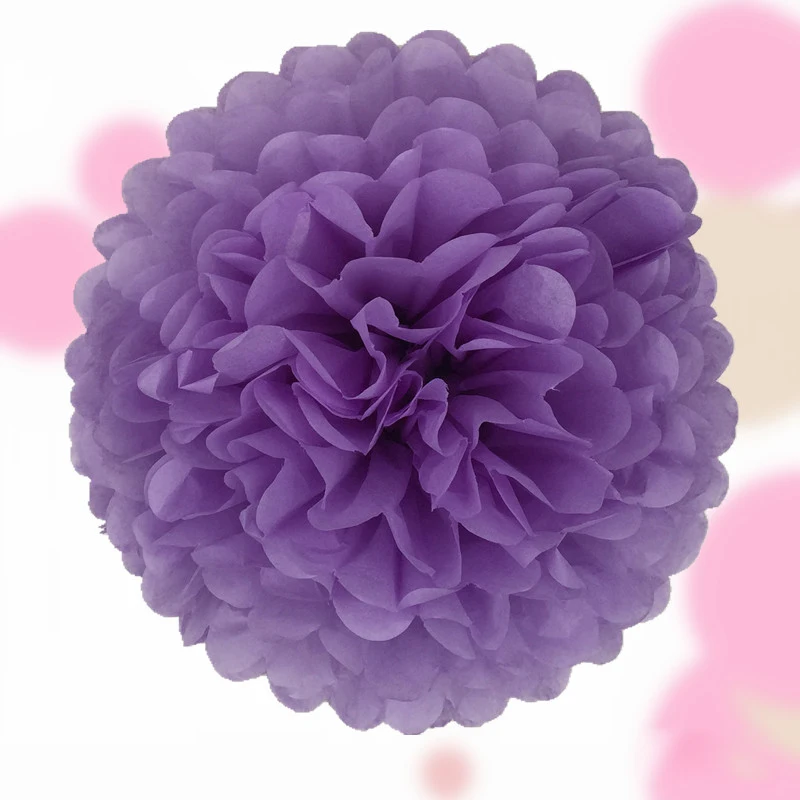 Light purple FUNNYBUNNY 13 см папиросная бумага помпоны цветочный шар для свадьбы и вечеринки и украшения на открытом воздухе День рождения Свадьба Праздник - Цвет: Light purple