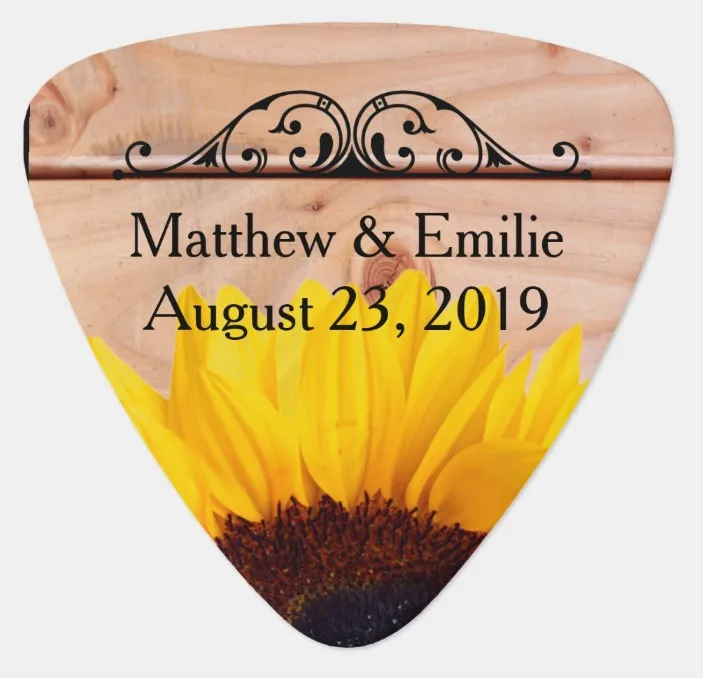 Бесплатная доставка персонализированная Настройка plactrum-Подсолнух свадьба