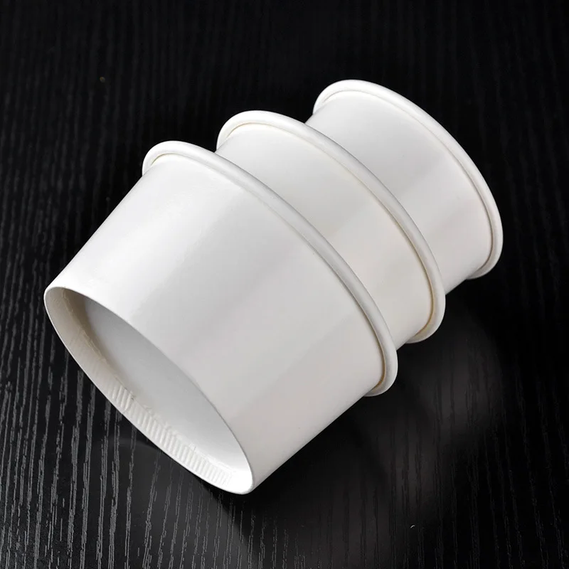 

Hot sell 1000pcs White Disposable Ice Cream Paper Cup Ice Cream Paper Bowl Party Supplier