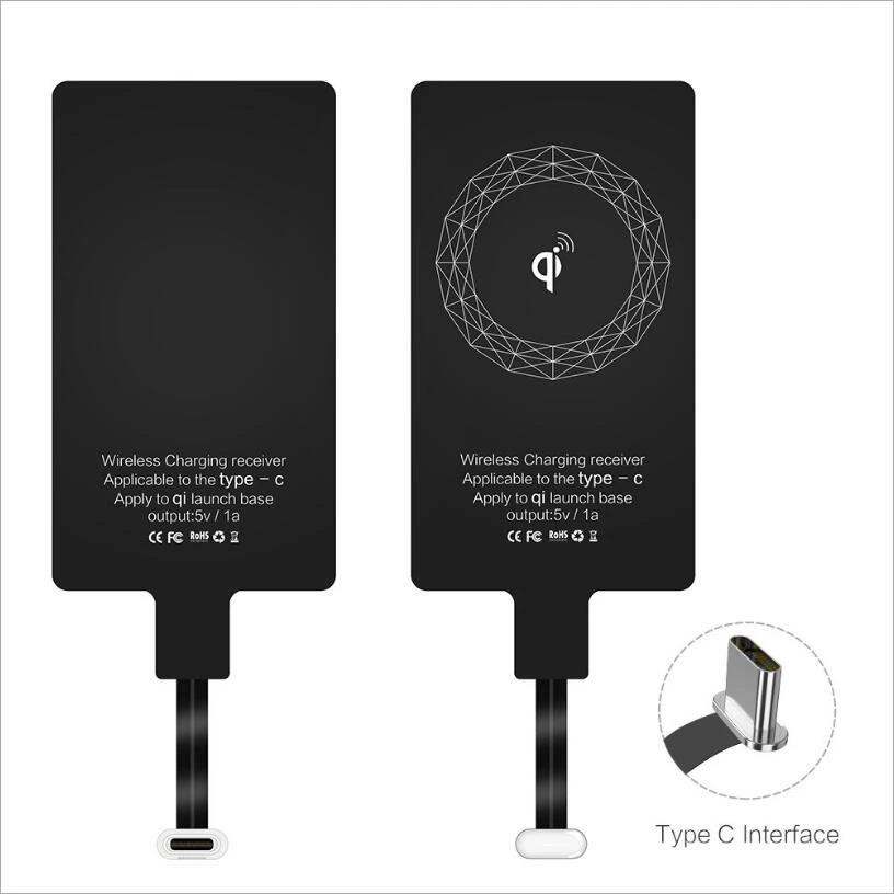 Беспроводной приемник зарядного устройства для Samsung Xiaomi Huawei Micro USB Тип C iPhone 7 6 6s Qi
