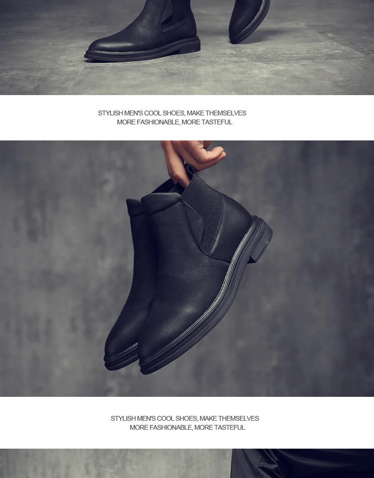 Boots Men Autumn Early Winter High Top Ankle Boots Pointed Toe Flock Nubuck Brand Winter Shoes Fashion Mens Boots