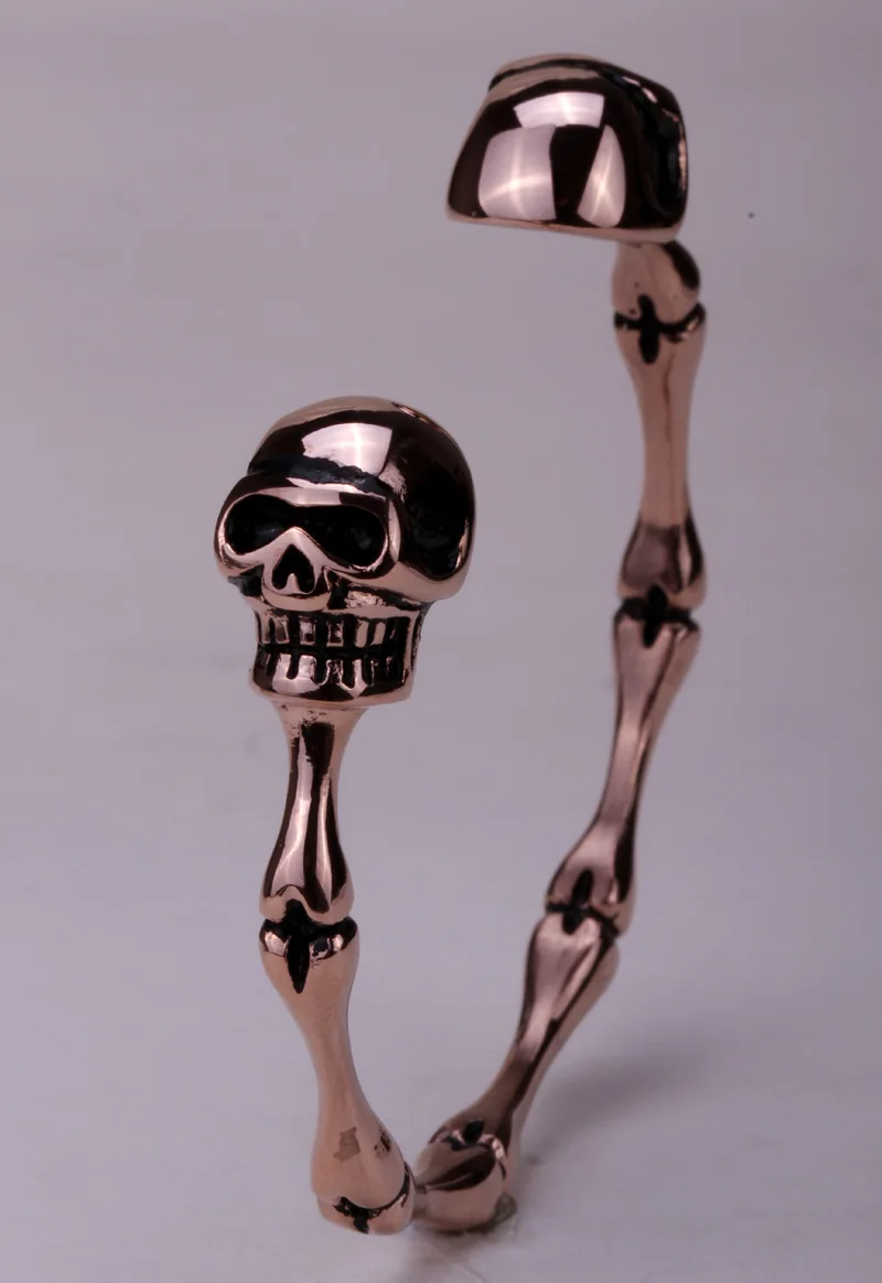 Череп Скелет Браслет для женщин девушки нержавеющая сталь Золото Серебро Черный