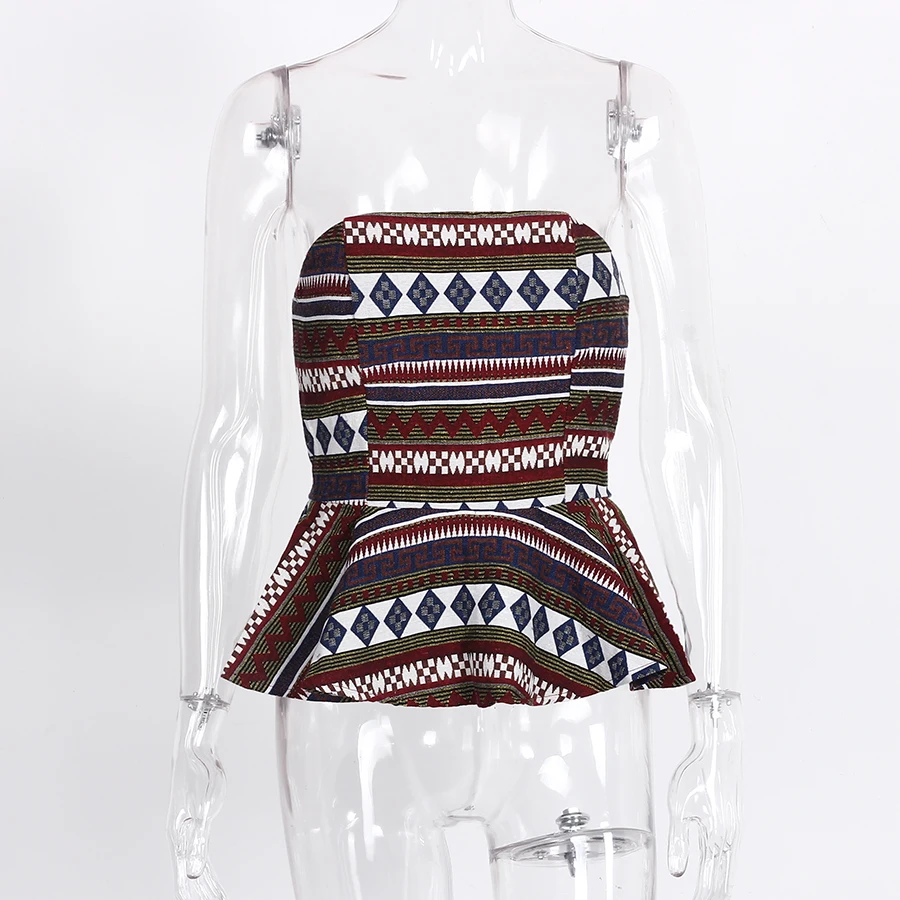 Баской ASOS Топы Для женщин 2018 Летняя мода геометрическим принтом топы s рубашка