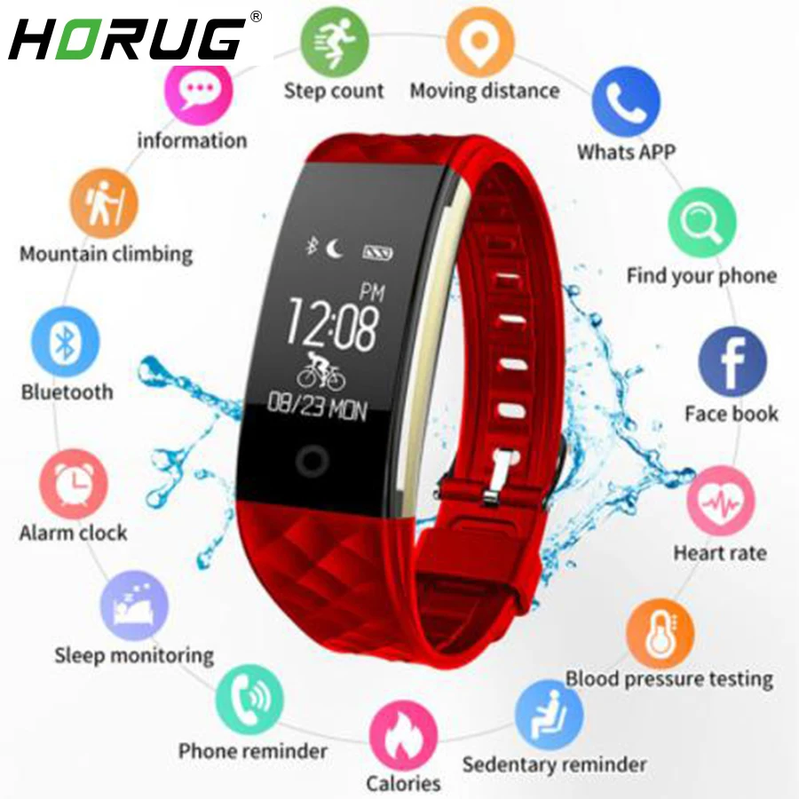HORUG Bluetooth умные часы для женщин умный Браслет Android IOS iPhone мужчин монитор сердечного