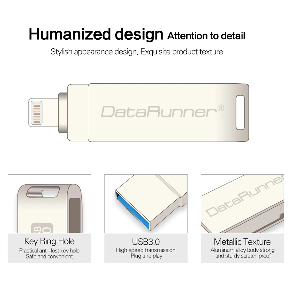 DataRunner OTG USB флэш накопитель Вращающаяся ручка для iPhone/планшетных ПК 8 ГБ 16 32 64 Гб 128