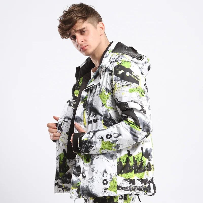 Мужской и женский лыжный костюм Водонепроницаемая дышащая теплая куртка + штаны