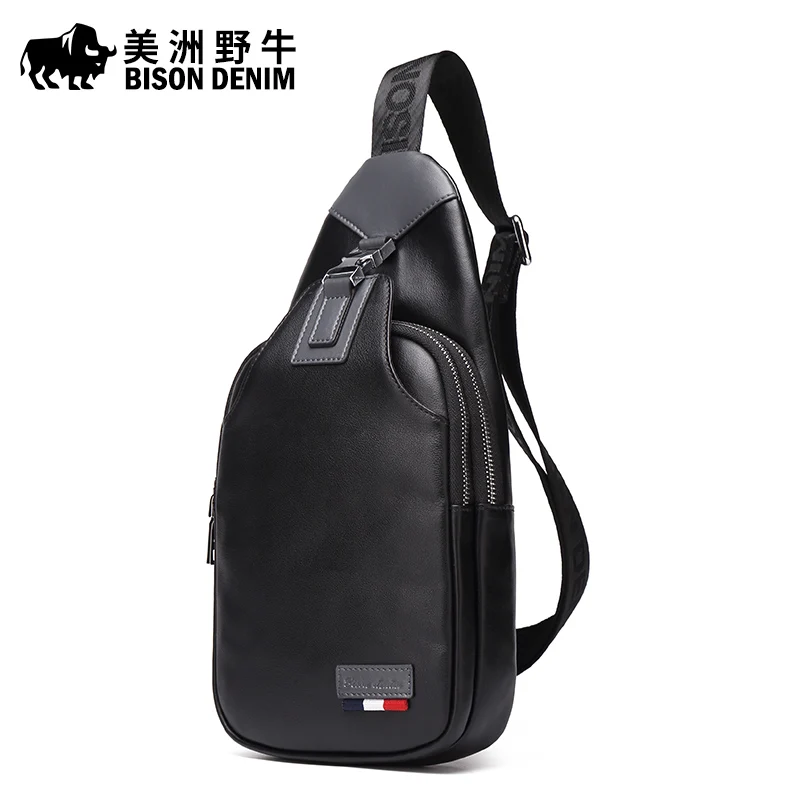 BISON DENIM брендовая мужская пляжная сумка из натуральной кожи мужские сумки на