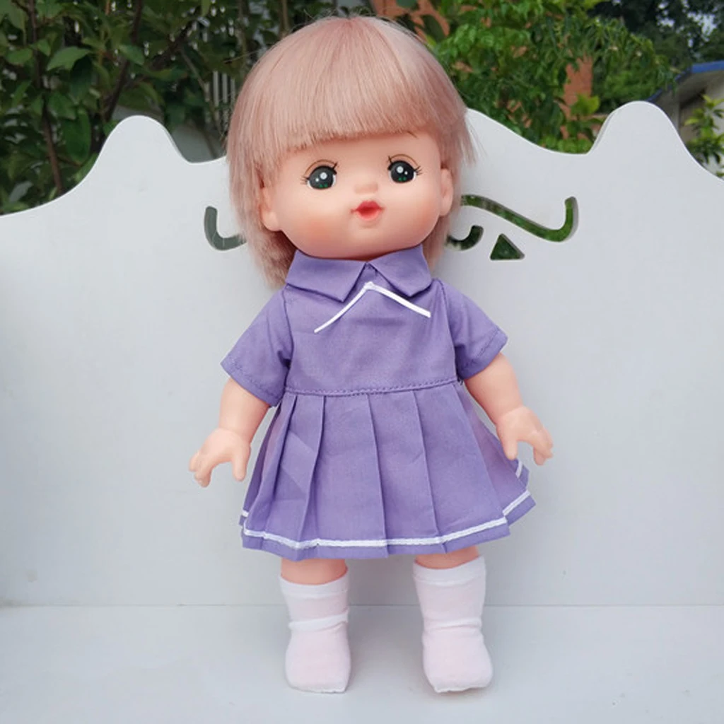 3 шт. фиолетовый костюм для куклы Mellchan 9-11 дюймов платье юбка носки аксессуары