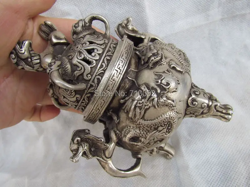 Винтажная горелка для благовоний в стиле китайской династии с серебряными