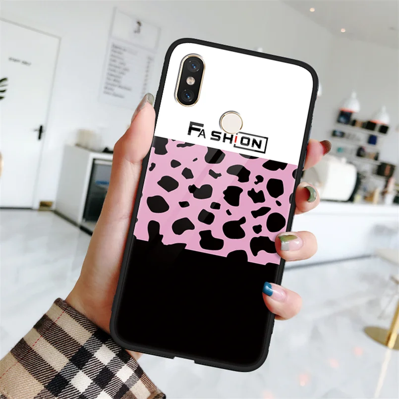 bw3dfen С леопардовым принтом закаленное Стекло чехол для спортивной камеры Xiao mi Red mi 6A 7A 7 5 плюс S2 Примечание 4X6 5 7 Pro K20 mi 9 A2 A3 8 SE Lite 9T CC9 CC9e крышка чехол - Цвет: bw3dfen