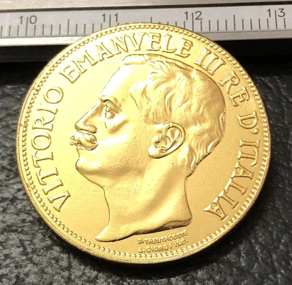 1911 Itlay 50 Lire Золотая копия монеты