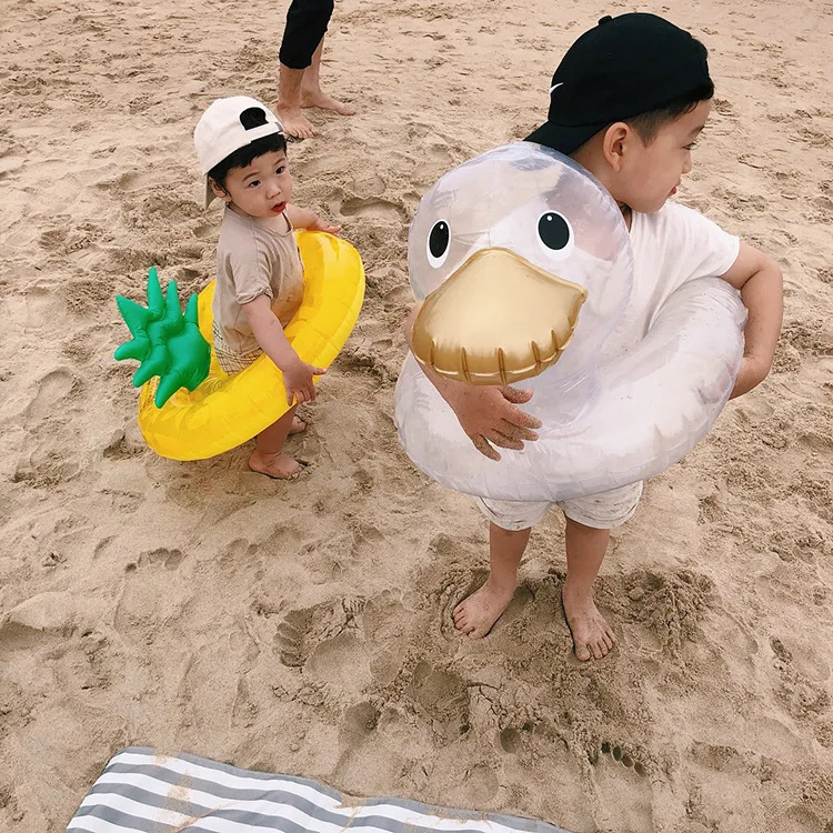 Утка Bighead утка прозрачное плавающее кольцо для ребенка INS надувные летние плот плавать ming Ride-On плавающие банные Игрушки водный бассейн трубка