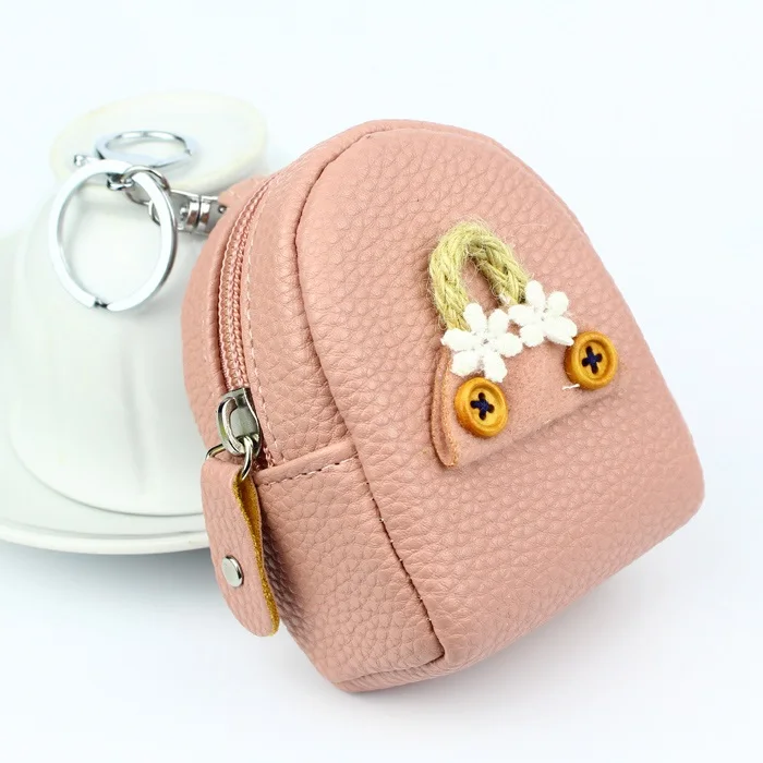 Pink Мини-сумочки для монет женские кошельки на молнии с картами, сумки для денег с пряжкой, женские Брелки, кошелек с подвеской, кошелек для мелочи, Carteira Feminina - Цвет: Pink