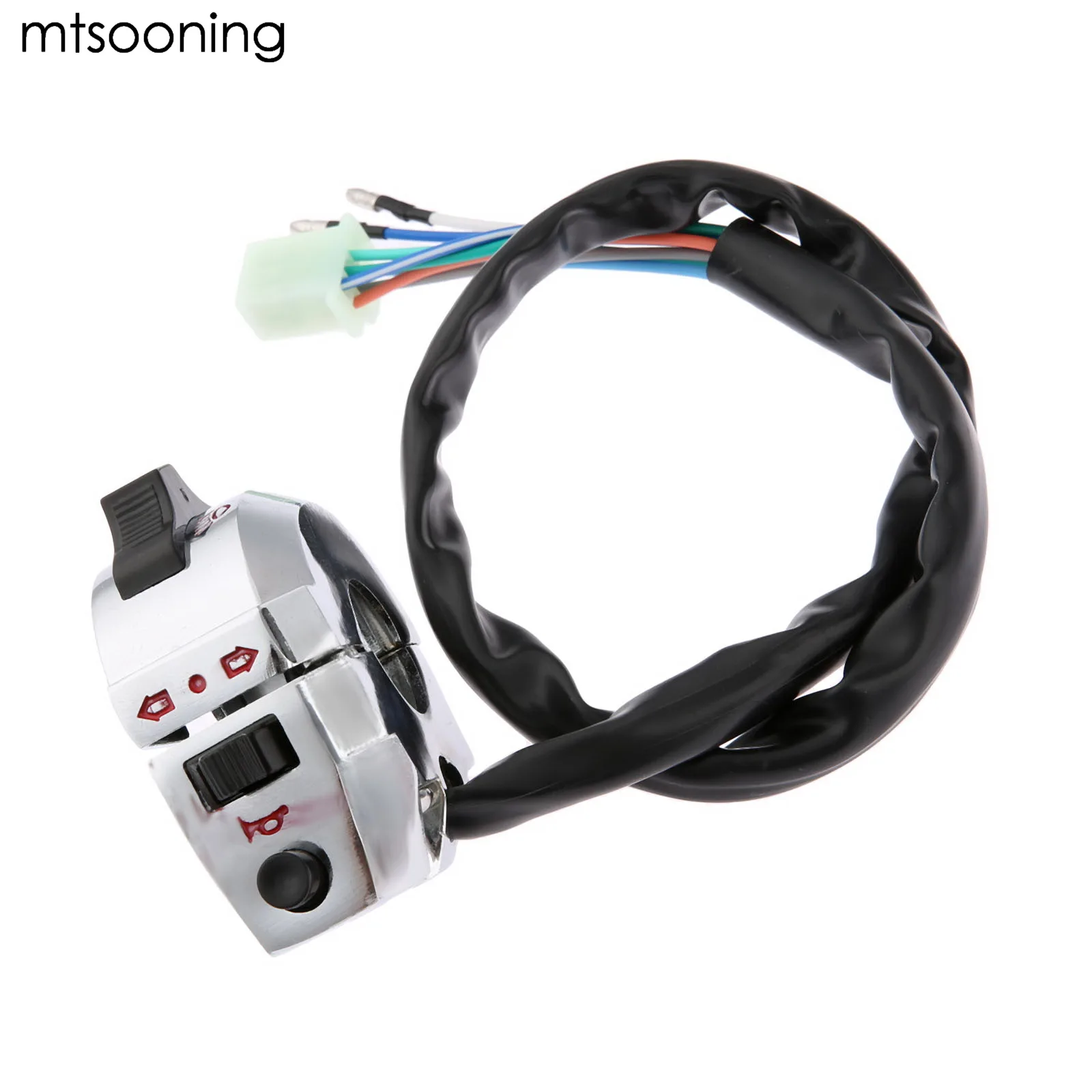 

Алюминиевый мотоциклетный выключатель mtsooning 7/8 дюйма, 22 мм, хромированный сигнал поворота для руля Honda Yamaha Suzuki Kawasaki ATV