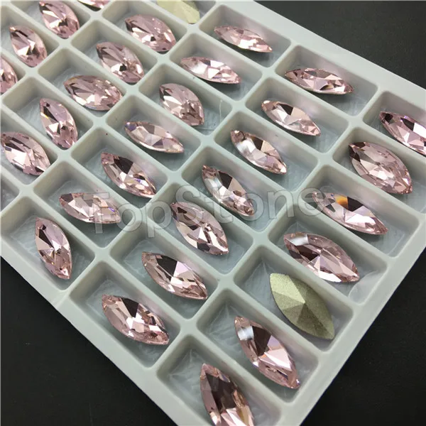 T223 Pink Topstone 7x15 мм 9x18 мм Navette K9 стекло кристалл конский глаз заостренные с обратной стороны Стразы лазер смешанные цвета высокое качество - Цвет: T223 Pink