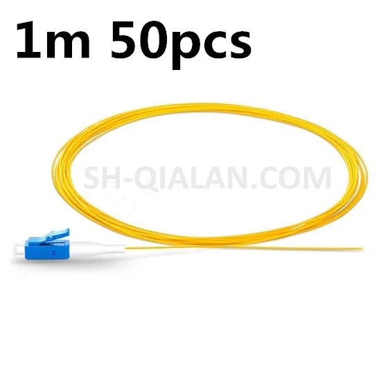 QIALAN 1 м 50 шт. LC UPC Волоконно-оптический Пигтейл Simplex 0,9 мм куртка ПВХ G657A одномодовый FTTH Пигтейл