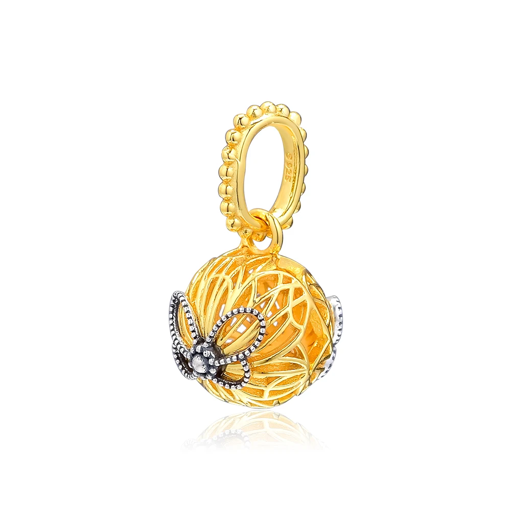 Подходит для браслетов Pandora с подвесками блестящие ажурные бусины в форме