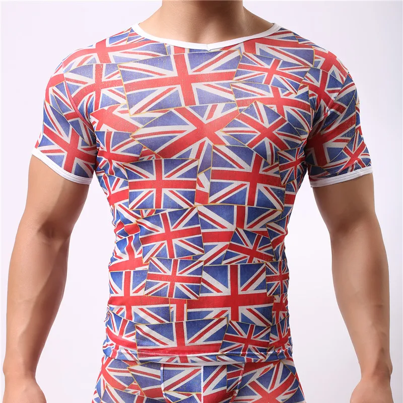 Men's Undershirts Mesh Flag Color Seamless Underwear Clothing Close-fitting Super Strench Undershirt Cool Summer Shirts Bodywear